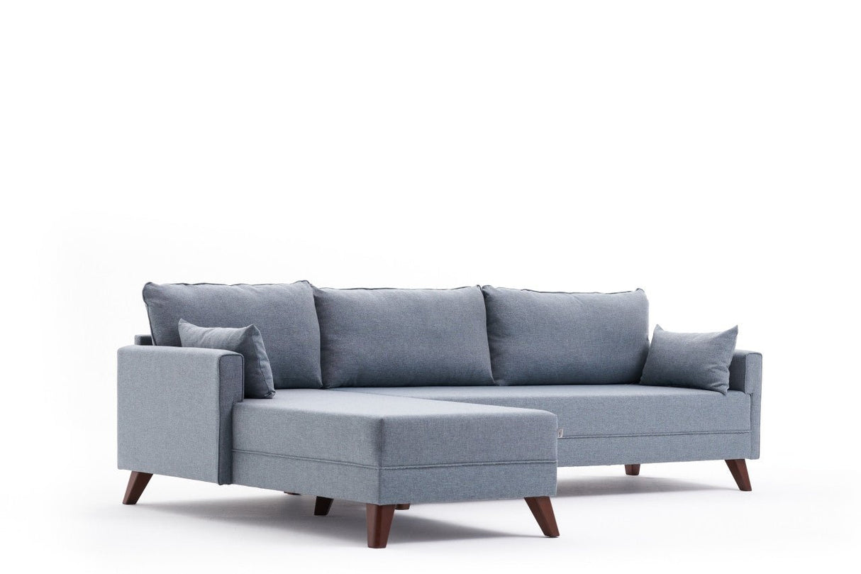 Corner sofa on the left Bella blue