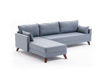 Corner sofa on the left Bella blue