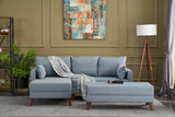 Corner sofa with sleeping function on the left Bella blue