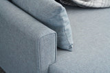 Corner sofa with sleeping function on the left Bella blue