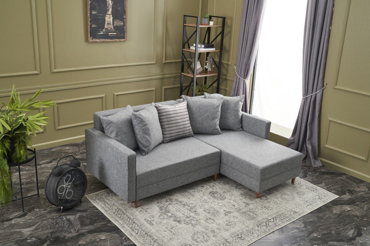 Corner sofa with sleeping function on the right Aydam Gray