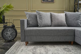 Corner sofa with sleeping function on the right Aydam Gray