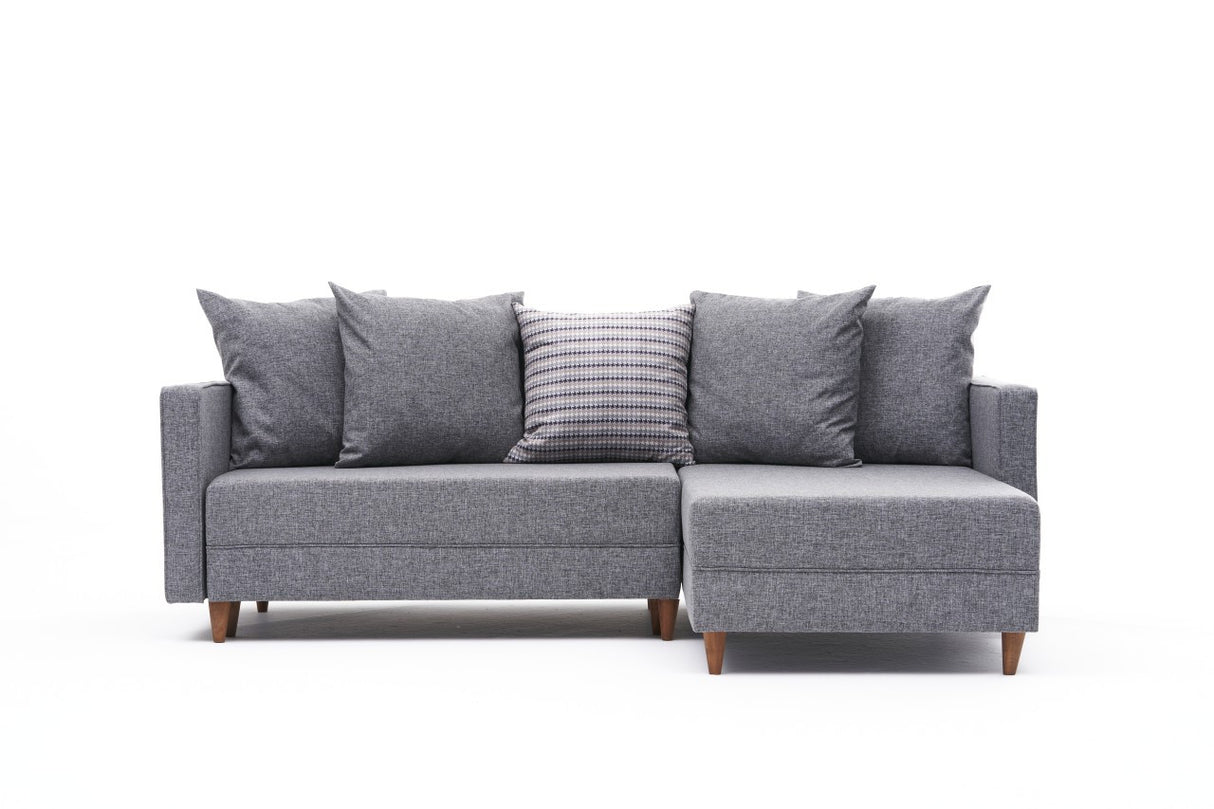 Corner sofa with sleeping function on the right Aydam Gray