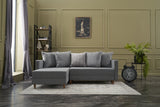 Corner sofa with sleeping function on the left Aydam Gray