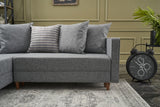 Corner sofa with sleeping function on the left Aydam Gray