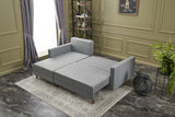 Corner sofa with sleeping function on the left Aydam Gray