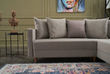 Corner sofa with sleeping function on the right Aydam Crème