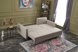 Corner sofa with sleeping function on the right Aydam Crème