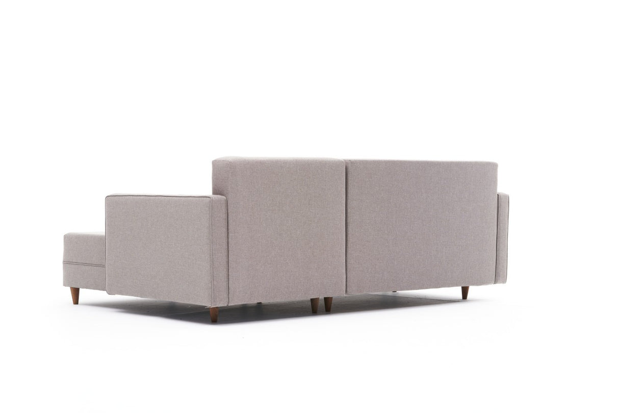 Corner sofa with sleeping function on the right Aydam Crème