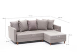 Corner sofa with sleeping function on the right Aydam Crème