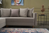 Corner sofa with sleeping function on the left Aydam Crème