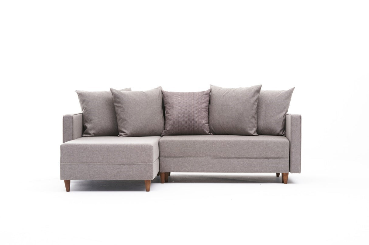 Corner sofa with sleeping function on the left Aydam Crème