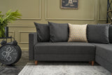 Corner sofa with sleeping function on the right Aydam Anthracite