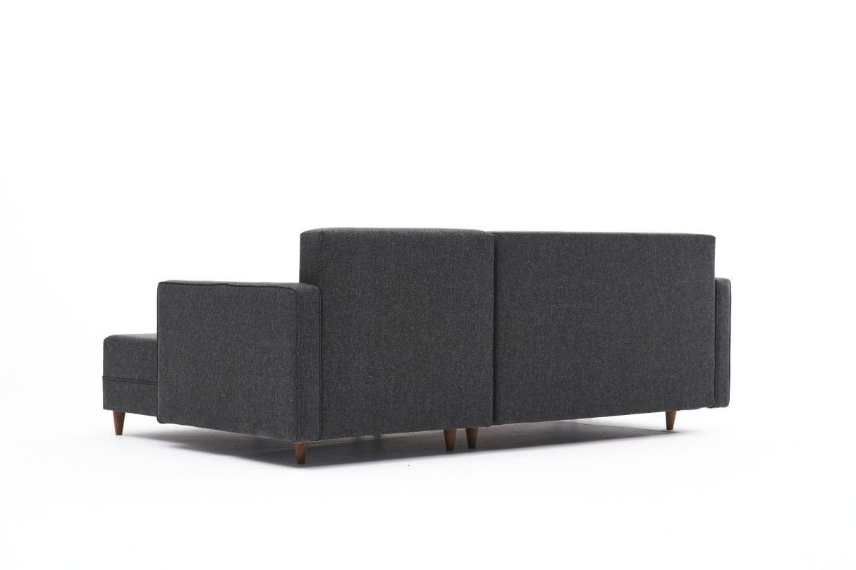 Corner sofa with sleeping function on the right Aydam Anthracite