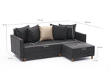 Corner sofa with sleeping function on the right Aydam Anthracite