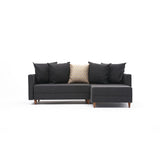 Corner sofa with sleeping function on the right Aydam Anthracite