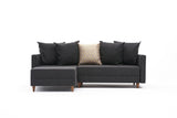 Corner sofa with sleeping function on the left Aydam anthracite