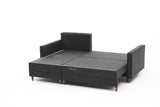 Corner sofa with sleeping function on the left Aydam anthracite