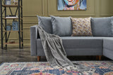 Corner sofa with sleeping function on the right Aydam Blauw