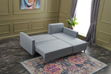 Corner sofa with sleeping function on the right Aydam Blauw