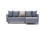 Corner sofa with sleeping function on the right Aydam Blauw