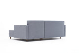 Corner sofa with sleeping function on the right Aydam Blauw