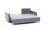 Corner sofa with sleeping function on the right Aydam Blauw