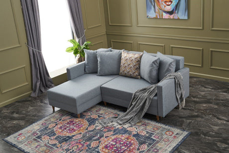 Corner sofa with sleeping function on the left Aydam Blue