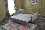 Corner sofa with sleeping function on the left Aydam Blue