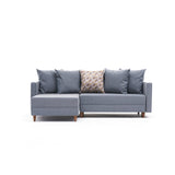 Corner sofa with sleeping function on the left Aydam Blue