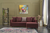 Corner sofa with sleeping function on the right Aydam Claret Red