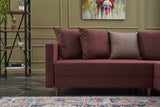 Corner sofa with sleeping function on the right Aydam Claret Red