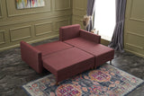 Corner sofa with sleeping function on the right Aydam Claret Red