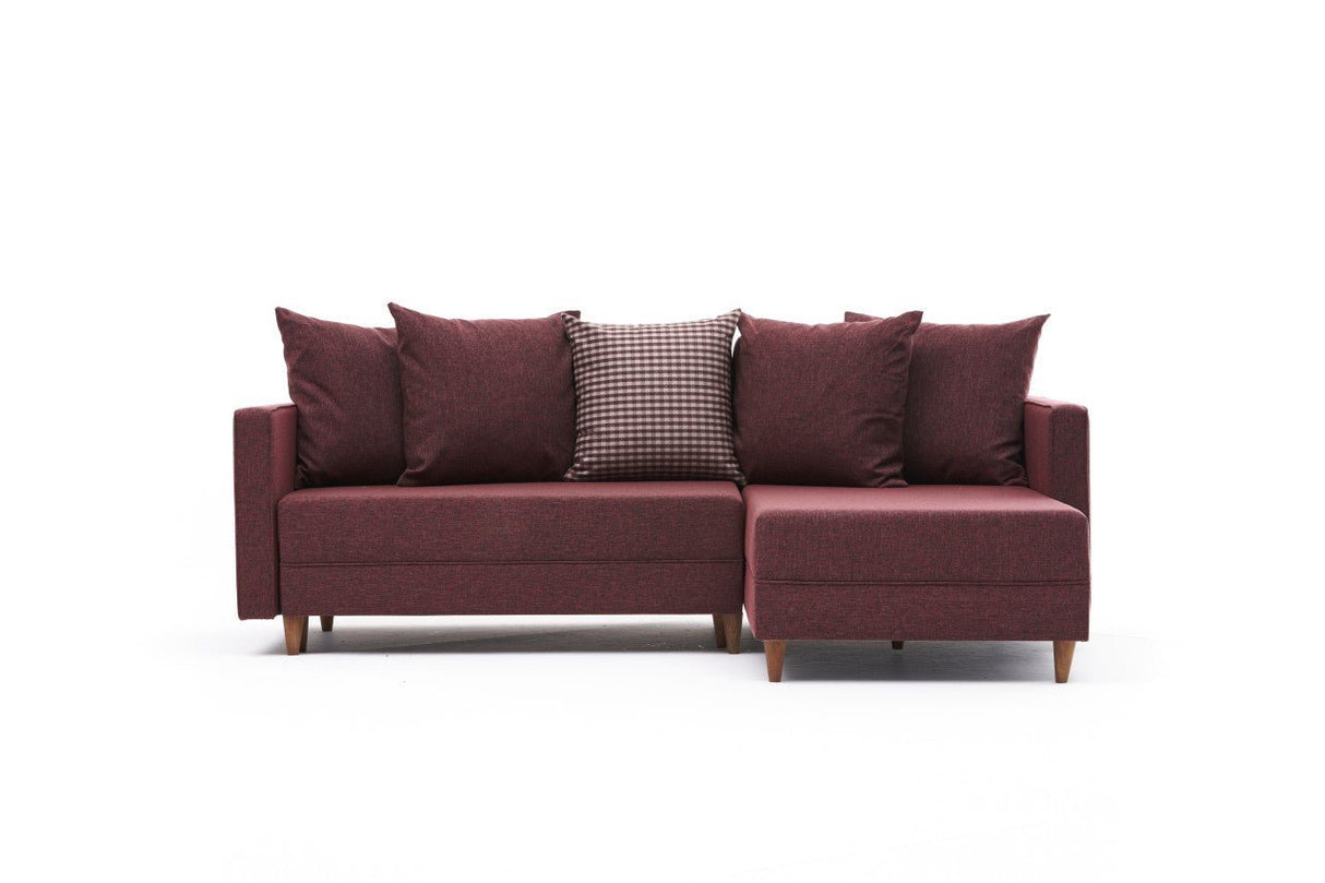 Corner sofa with sleeping function on the right Aydam Claret Red