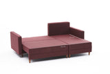 Corner sofa with sleeping function on the right Aydam Claret Red