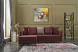 Corner sofa with sleeping function on the left Aydam Claret red