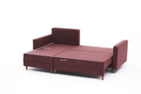 Corner sofa with sleeping function on the left Aydam Claret red