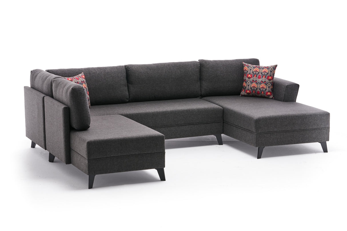 Corner sofa with sleeping function eris anthracite