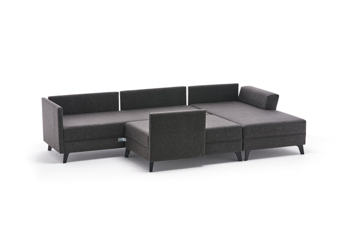 Corner sofa with sleeping function eris anthracite