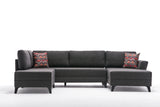 Corner sofa with sleeping function eris anthracite