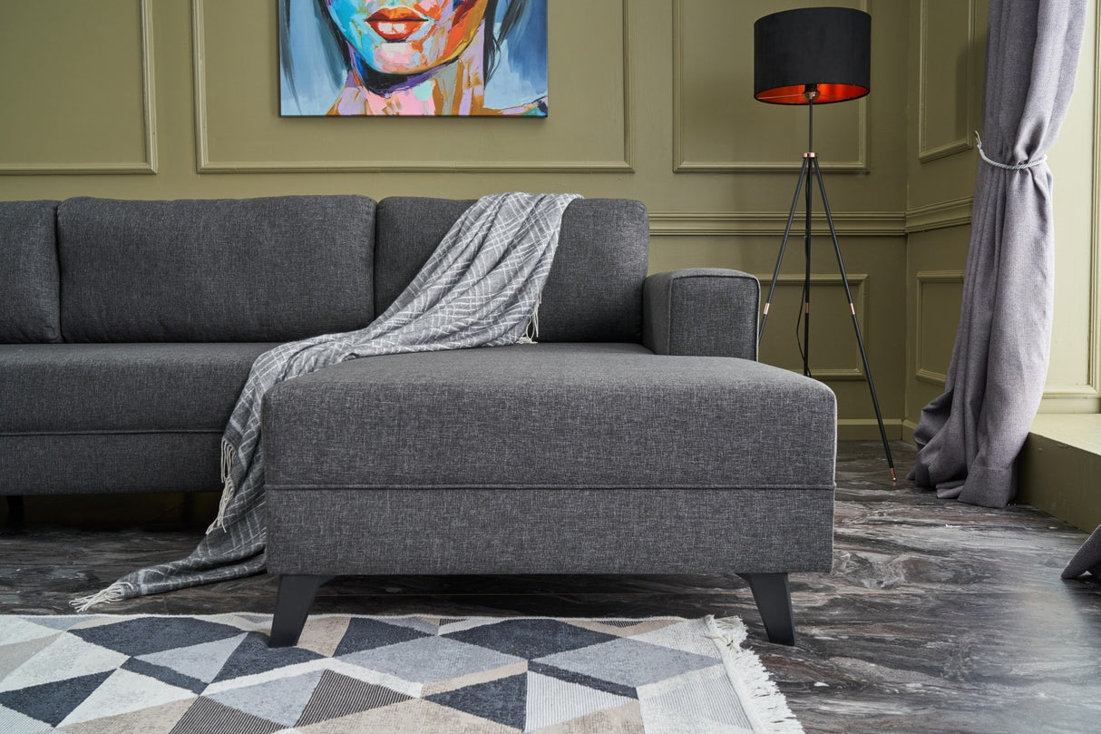 Corner sofa with sleeping function Efsun Anthracite