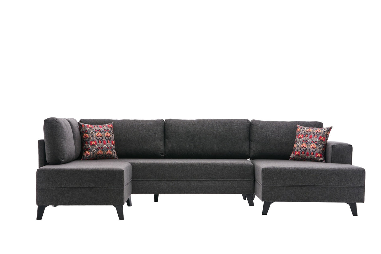 Corner sofa with sleeping function Efsun Anthracite