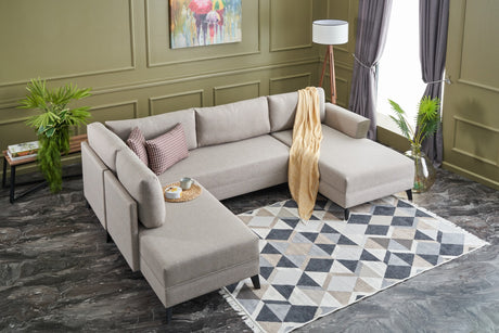 Corner sofa with sleep function eris crème