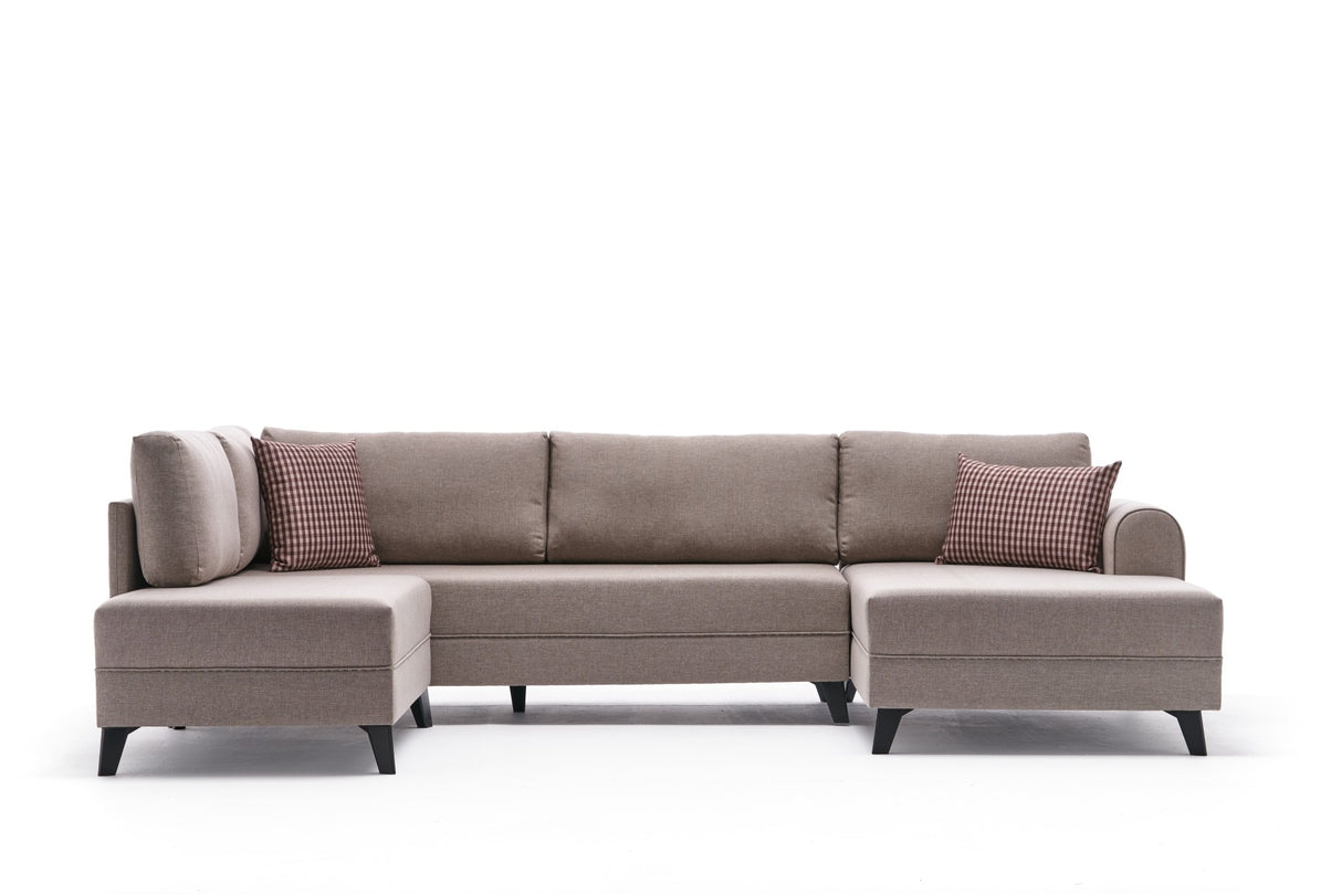 Corner sofa with sleeping function BELEN cream