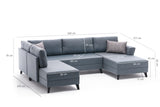 Corner sofa with sleeping function BELEN cream