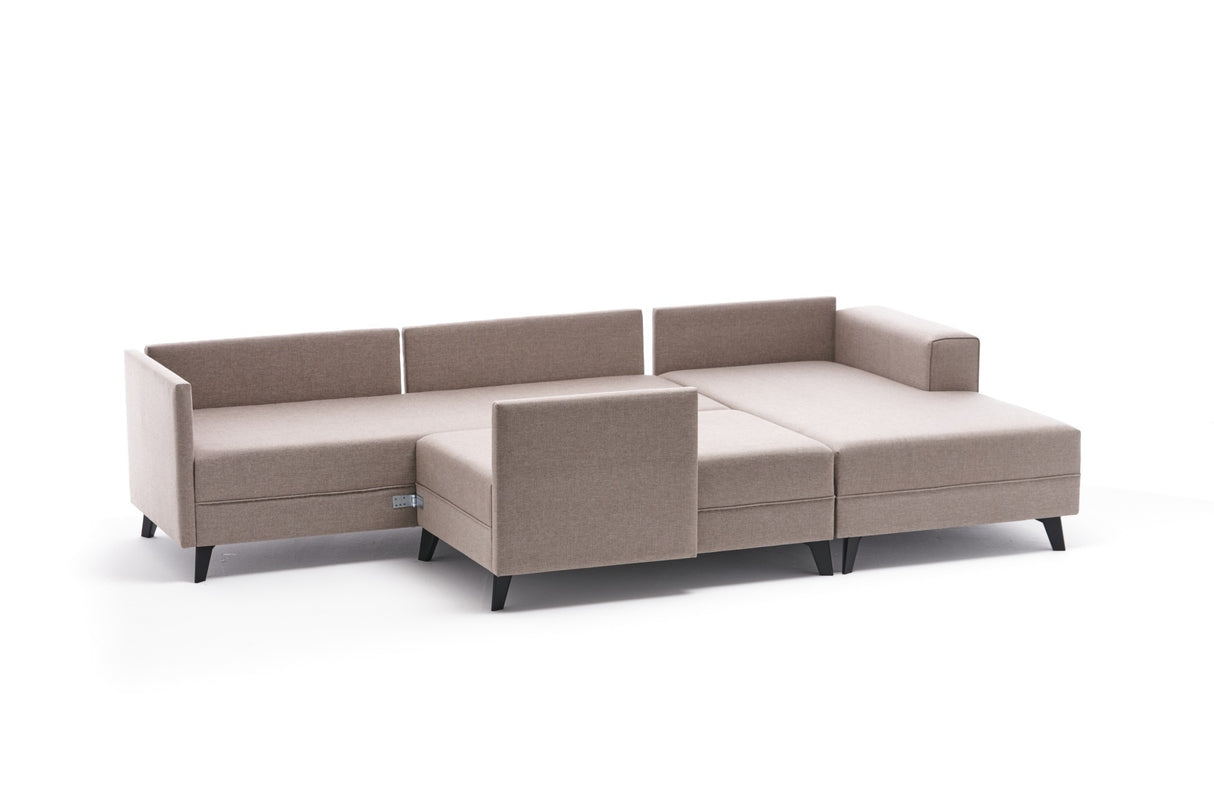 Corner sofa with sleeping function Efsun cream