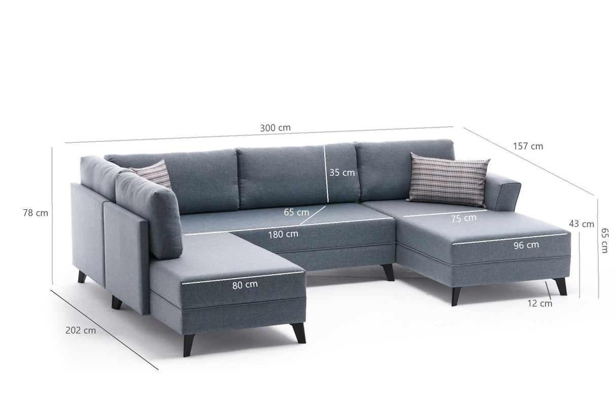 Corner sofa with sleeping function Efsun cream