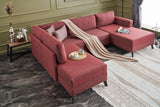 Corner sofa with sleeping function Eris Claret Red