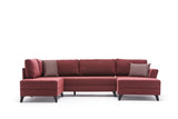 Corner sofa with sleeping function Eris Claret Red