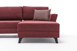 Corner sofa with sleeping function Eris Claret Red